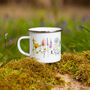 Inky Wildflower Enamel Camping Mug With Personalisation, thumbnail 11 of 12