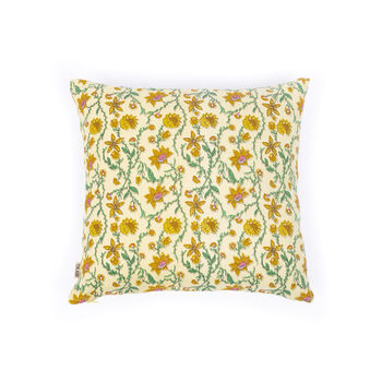 Bahar Floral Yellow Cushion Cover, 2 of 4