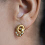 Linked Circles Diamante Stud Earrings Non Tarnish, thumbnail 3 of 3