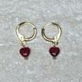 Love Collection Red Heart Huggie Earrings, thumbnail 1 of 5