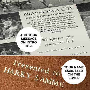 Birmingham City Personalised Football Gift Brum Newspaper History Book, 8 of 12