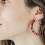 Large Multicolour Bead Braided Hoop Earrings, thumbnail 3 of 4