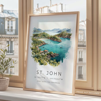 St Johns Virgin Islands Travel Poster, 2 of 7