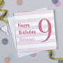 Candy Stripe 9th Birthday Card, thumbnail 7 of 7