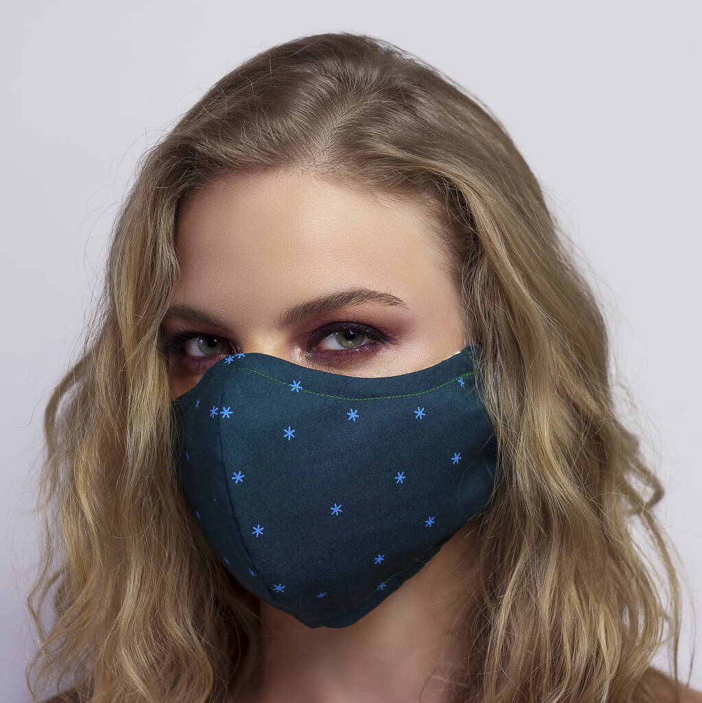 Green Shooting Stars Face Mask, 1 of 3