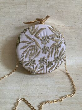 Wren Pink Circular Bird Clutch Bag, 5 of 10