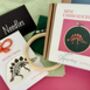 Mini Embroidery Stegosaurus Kit, thumbnail 2 of 5