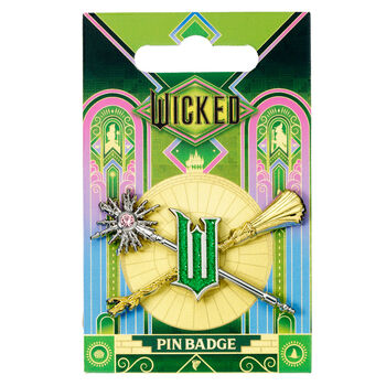 Wicked For Good Wand And Broomstick Pin Badge, 3 of 3