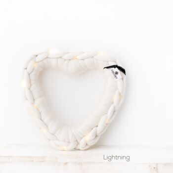 Large Chunky Heart Wreath With Lights, 10 of 12