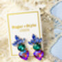 Turquoise Heart Gem Layer Stud Earrings, thumbnail 3 of 3