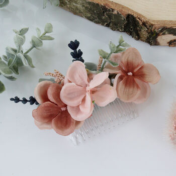 Blush Pink And Peach Bridal Flower Hair Comb, 10 of 10