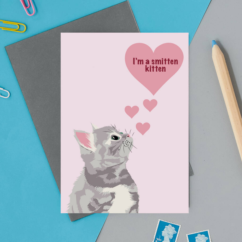 Smitten Kitten Valentines Card By Lorna Syson