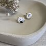 Black And White Clay Ceramic Cat Studs, thumbnail 2 of 8