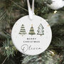Merry Christmas Ceramic Ornament With Custom Name, thumbnail 1 of 7