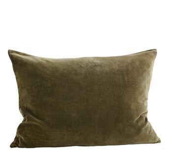 Large Rectangular Velvet Cotton Cushion By Maitri