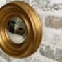 24cm Gold Convex Wall Mirror Porthole Fisheye Design, thumbnail 3 of 6