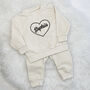 Heart Baby And Kids Personalised Sweatshirt Jogger Set, thumbnail 2 of 7