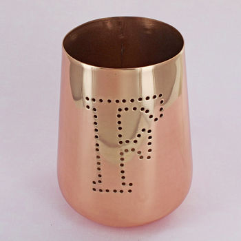 Copper Alphabet Letters Tea Light Holders By G Decor, 5 of 10