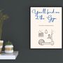 A4 Art Print, You'll Find Me At The Gym, thumbnail 4 of 5