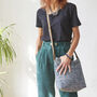 Fair Trade Woven Cotton Leather Cross Body Bag Purse, thumbnail 2 of 11