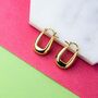 Huggie Hoop Polished Gold Plated Silver Earrings, thumbnail 6 of 7