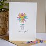 Personalised Smiley Flower Handmade Card, thumbnail 3 of 4