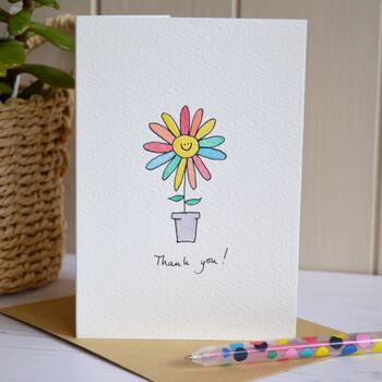 Personalised Smiley Flower Handmade Card, 3 of 4