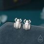 Sterling Silver Tiny Scarab Beetle Stud Earrings, thumbnail 1 of 12