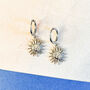 Celestial Sun Charm Huggie Hoop Earrings, thumbnail 1 of 2
