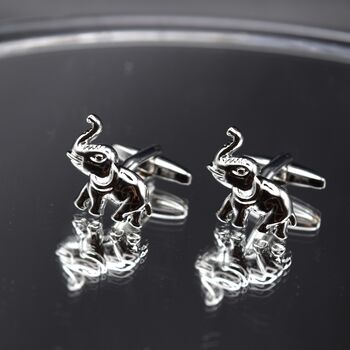 Elephant Cufflinks 316 L Stainless Steel Symbol Of Strength And Wisdom, 6 of 6