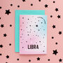 Libra Star Sign Constellation Birthday Card, thumbnail 3 of 6