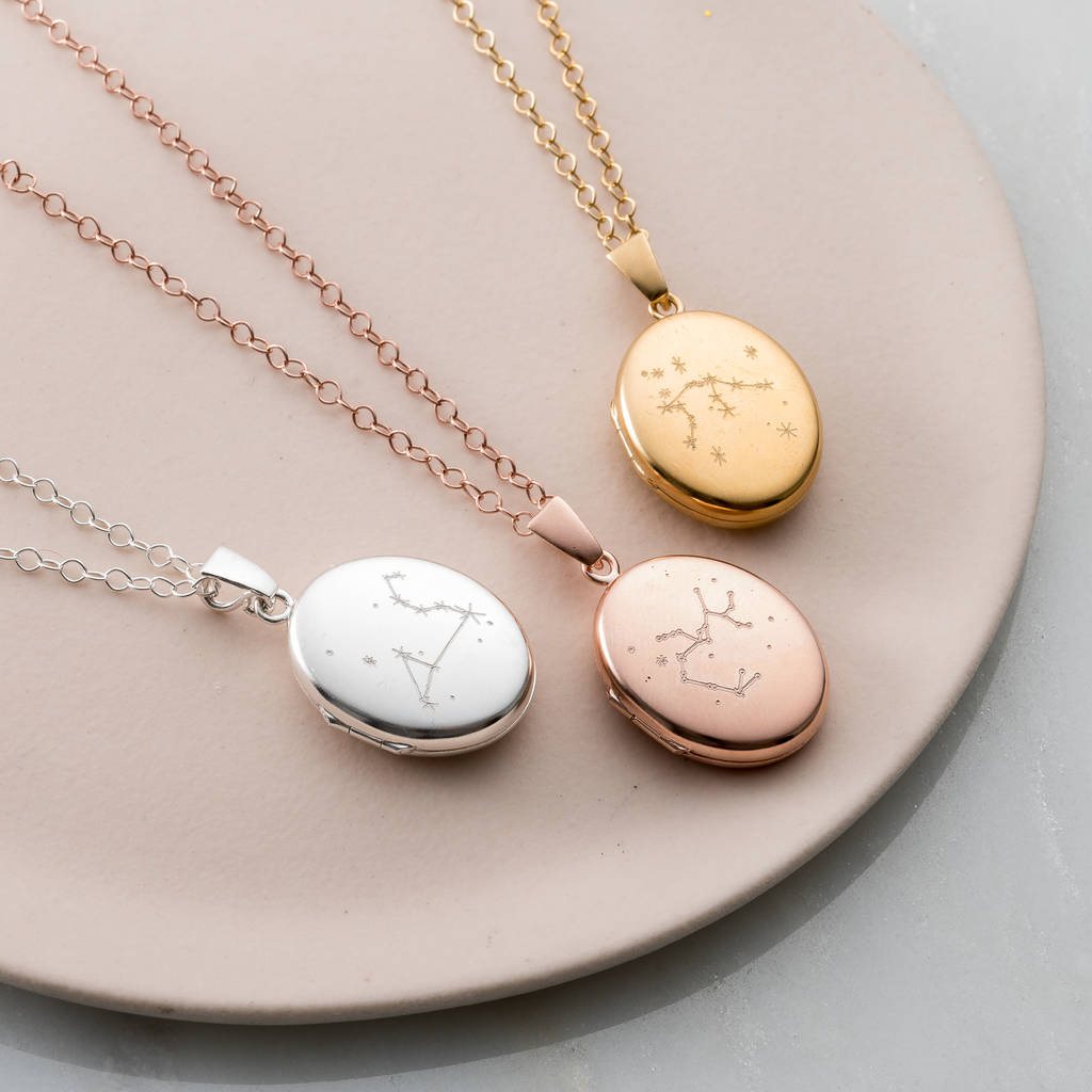Personalised Zodiac Constellation Locket Necklace, 1 of 9
