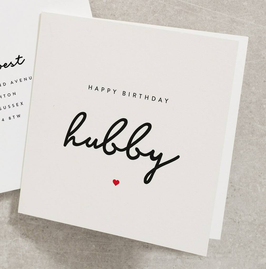 Husband Happy Birthday Hubby Card By Twist Stationery