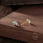 Aqua Green Opal Marquise Cluster Cz Stud Earrings, thumbnail 6 of 10