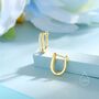 Double Huggie Hoop Cz Earrings In Sterling Silver, thumbnail 12 of 12