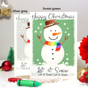 'Let It Snow' Snowman Christmas Card, 4 of 6