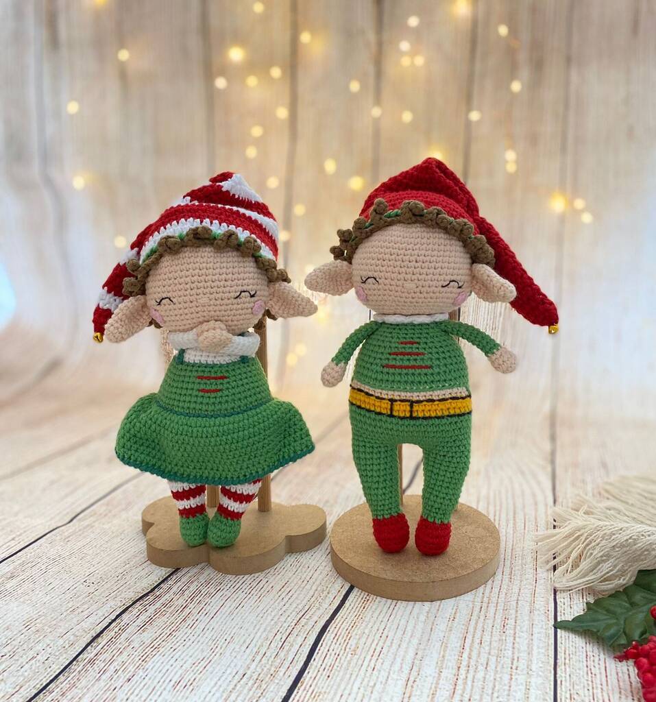 Crochet Christmas Elves, Knit Elf Toy, 1 of 7