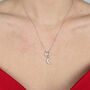 Sterling Silver Crescent Moon Pendant Charm Necklace, thumbnail 5 of 5