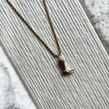 Cowboy Boot Gold Necklace, 3 of 5