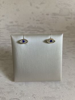 Small Gold Evil Eye Studs, 3 of 7