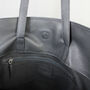 Large Black Leather Tote Bag, thumbnail 6 of 8