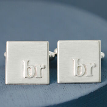 Sterling Silver Personalised Monogram Cufflinks, 10 of 12