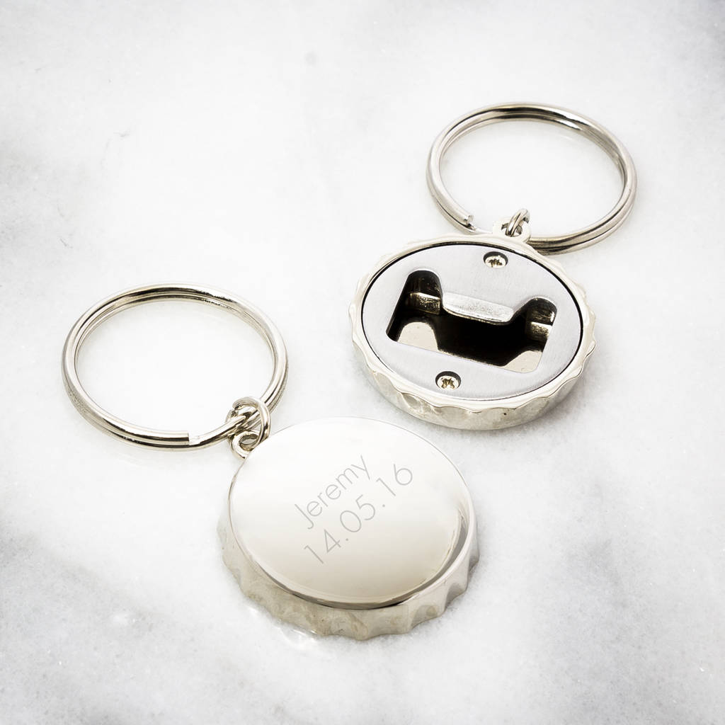 Personalised Bottle Opener Keyring By Atticus