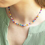 Multi Coloured Beaded Necklace, thumbnail 1 of 11