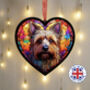 Cairn Terrier Stained Glass Effect Heart Suncatcher, thumbnail 5 of 7