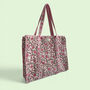 Pink And Green Ditsy Floral Quilted Cotton Tote Bag, thumbnail 2 of 4