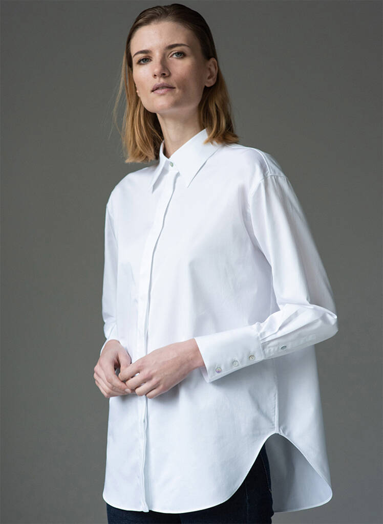 Paris White Oversized Shirt By The Shirt Company