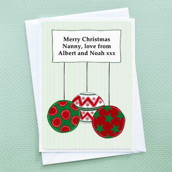 'Christmas Baubles' Personalised Christmas Card, 3 of 4