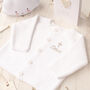 Toffee Moon White Christening Bubble Cardigan, thumbnail 1 of 10