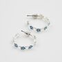 Forget Me Not Stud Hoop Earrings Silver, thumbnail 2 of 6